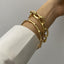 Luxury Gold Color Metal Chain Link Bamboo Bracelet