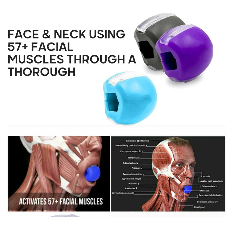 Face Fitness Ball & Facial Toner Exerciser Facial Muscle Training Silicone Face-lift Masseter - Korvel