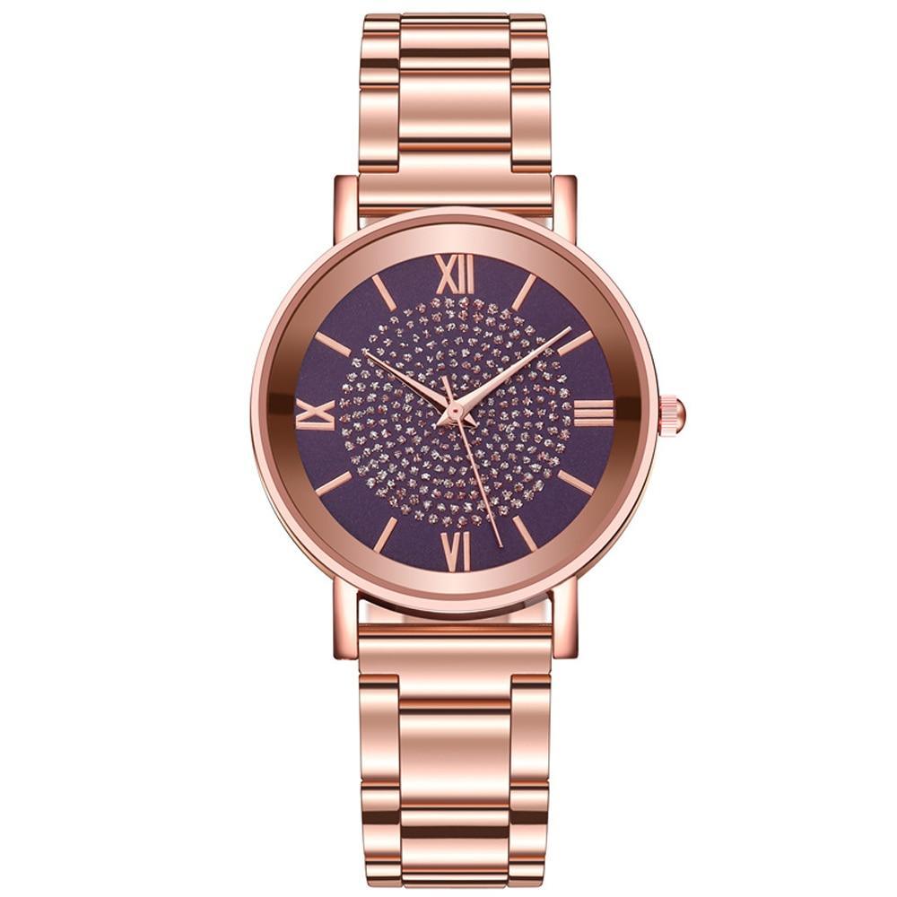 Montre de Luxe Femme en Or Rose STEVVEX avec Accents en Diamant