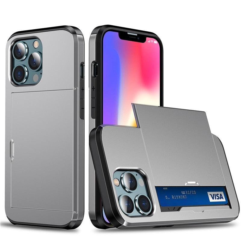 Luxury Wallet Card Holder Case for iPhone 13 Pro & 12 Pro Max