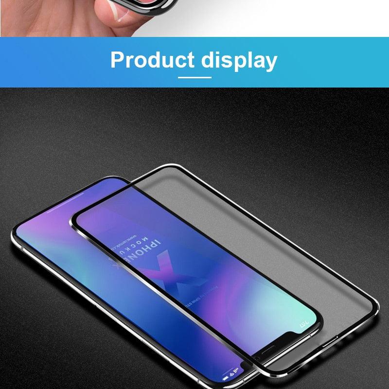 Protecteur d'écran en verre trempé 10D à bords incurvés pour iPhone
