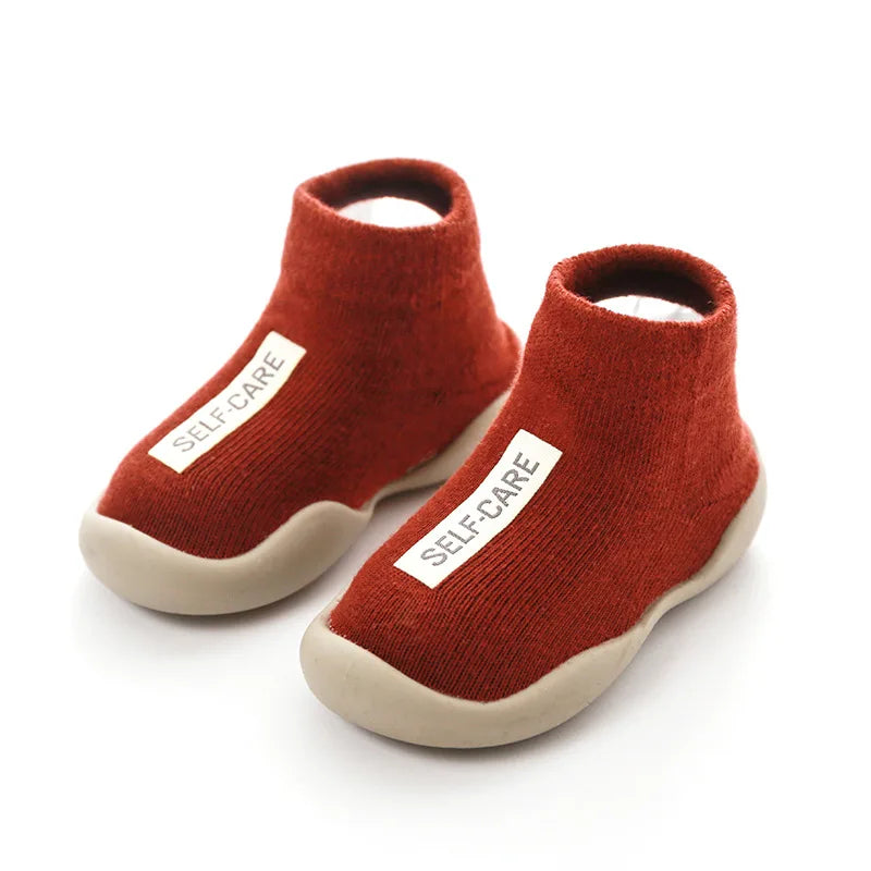 Unisex Baby Shoes First Shoes Baby Walkers Toddler First Walker Baby Girl Kids Soft Rubber Sole Baby Shoe Knit Booties Anti-slip - Korvel
