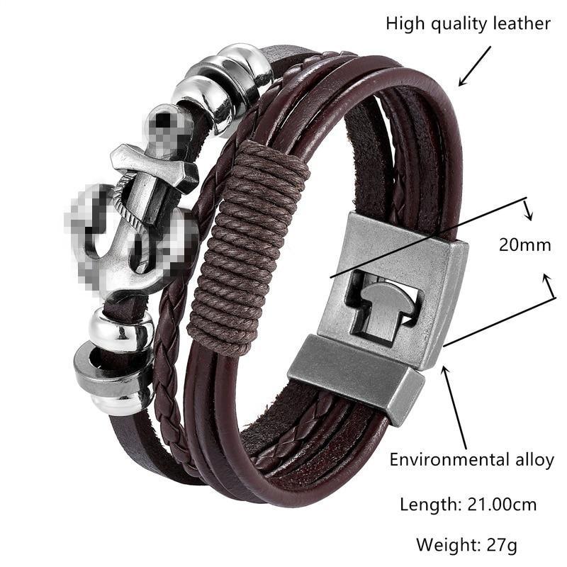 Bracelet en cuir tressé tendance pour hommes et femmes