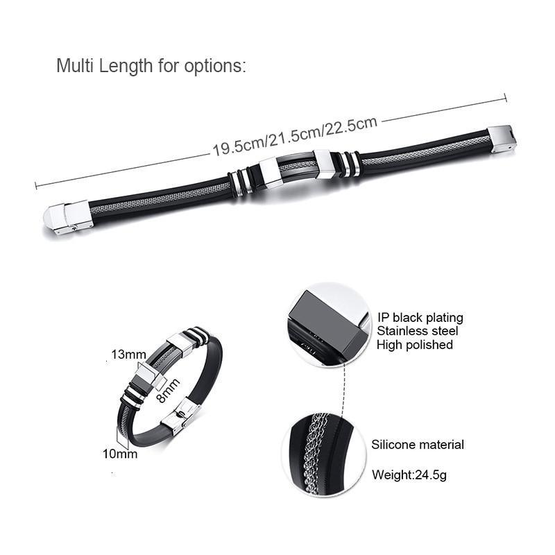 Pulsera de Acero Inoxidable para Hombre con Estrías Negras y Elegantes