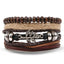 Vintage Black Bead Leather Bracelet for Men and Women