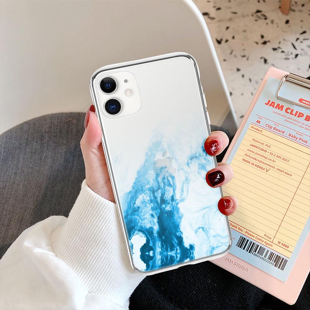 Funda Transparente de Mármol de Lujo para iPhone
