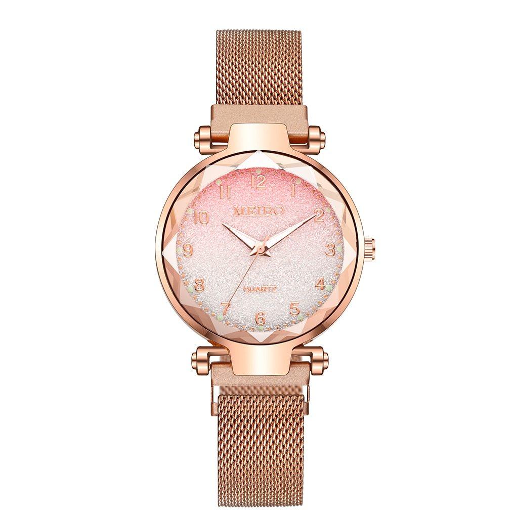 Montre de Luxe à Couleur Dégradée pour Femme avec Boucle Magnétique