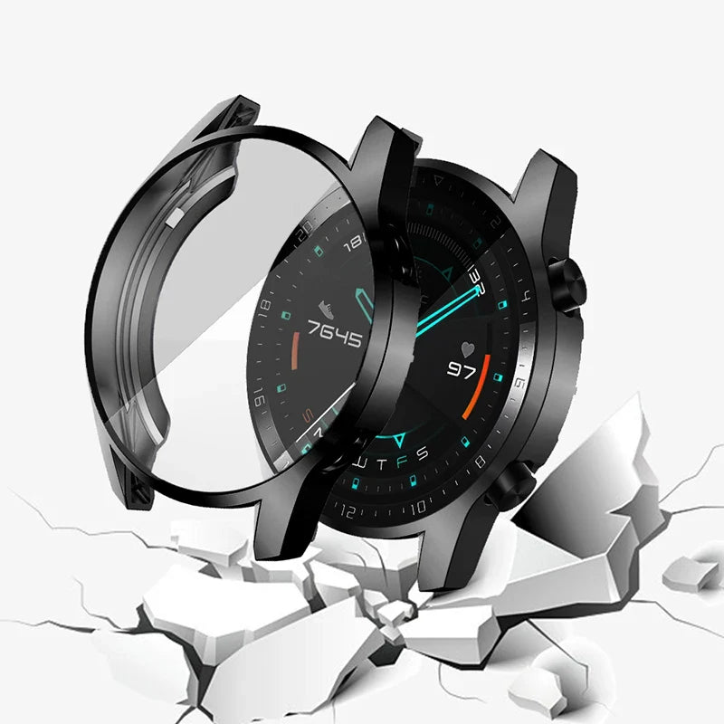 TPU Case for Huawei watch GT 2 46mm strap band Watch GT / GT2 46 mm soft Plated All-Around Screen Protector cover bumper Cases - Korvel