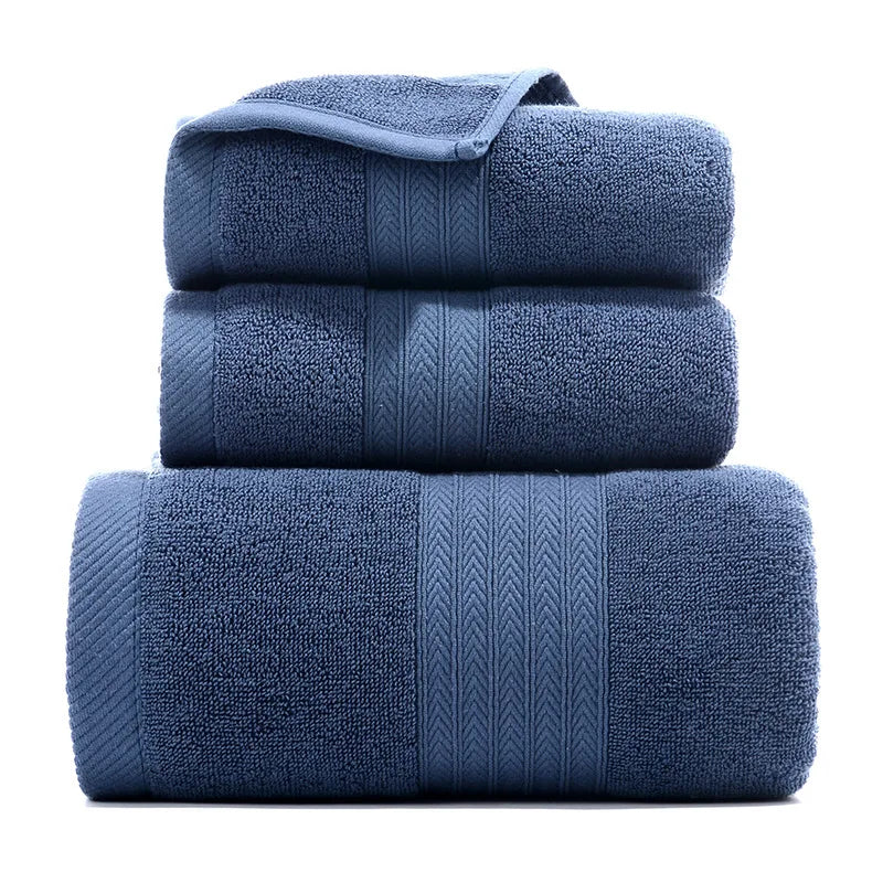 3PCS/Set Towel Cotton Beach towels Luxury Thickened Bath Towel - Korvel
