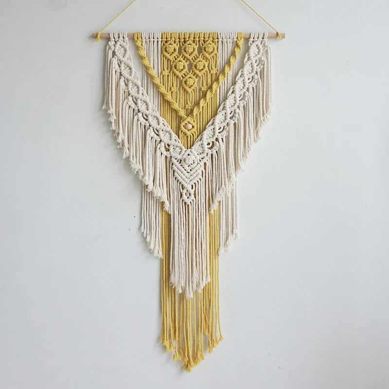 Nordic Macrame Wall Hanging Handmade Tapestry Boho Decor Tassel Living Room Wall Hanging Decoration - Korvel