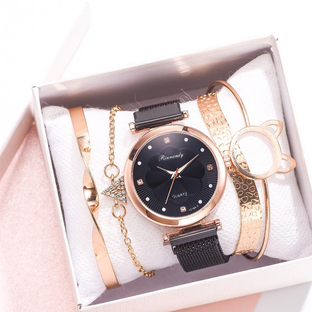 Ensemble de Montre à Quartz de Luxe pour Femmes avec Bracelet