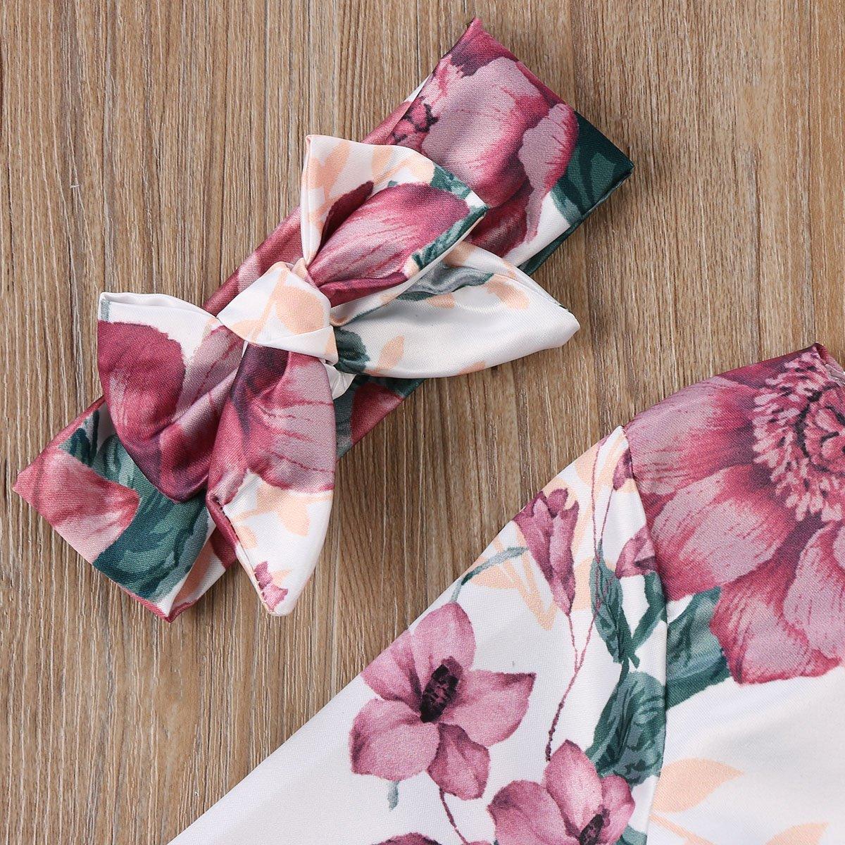 Floral Long Sleeve Dress Set for Newborn Girls
