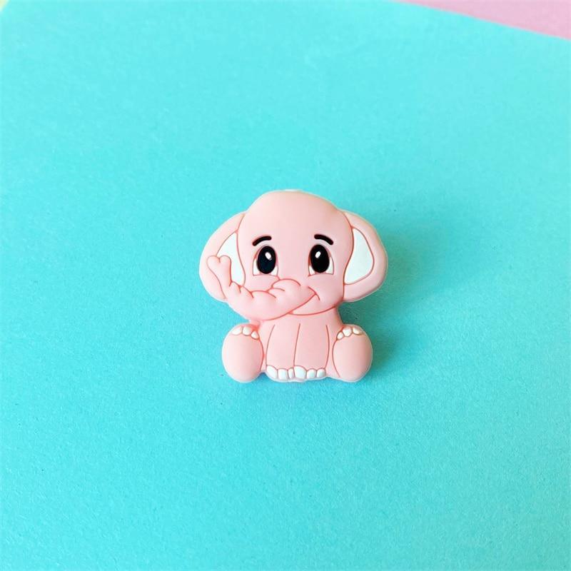 Teether en silicone éléphant 2 pièces - Charms de mâchouillage pour bébé de qualité supérieure