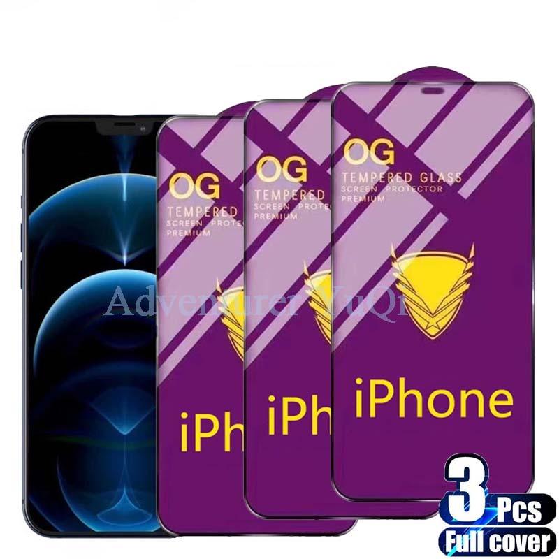 Protector de Pantalla de Vidrio Templado de 3 Piezas para Modelos de iPhone
