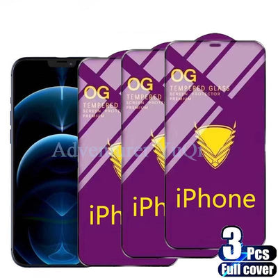 3PCS Tempered Glass Screen Protector for iPhone Models