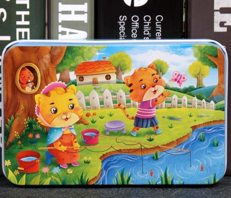 Puzzle en bois cartoon d'animaux de 60 pièces pour enfants