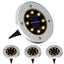 4Pcs Solar Power Disk Light 8LED Ground Lamp Light Spot Lamp for Outdoor Path Way Yard Garden Decking Lawn Waterproof - Korvel
