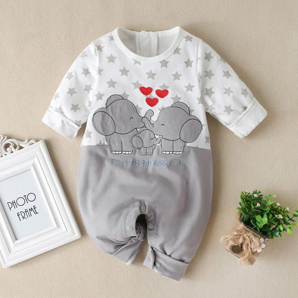 Long Sleeve Cartoon Star Print Romper for Infants