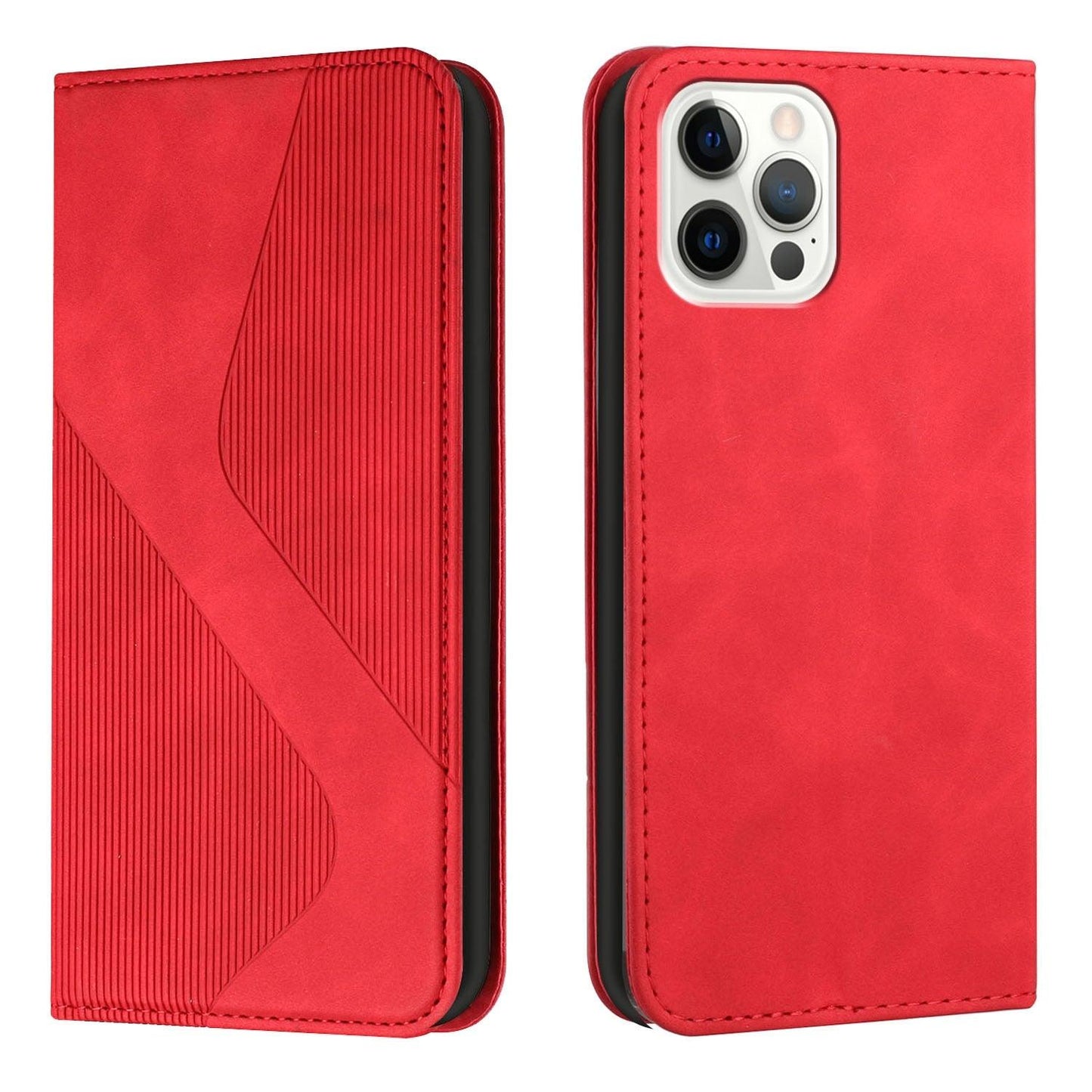 Coque portefeuille flip bleue de luxe pour iPhone 14/13/12/11