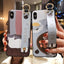 Cartoon Cat Wrist Strap Phone Case for iPhone