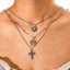 Modern Vintage Multilayer Crystal Gold Choker Necklace