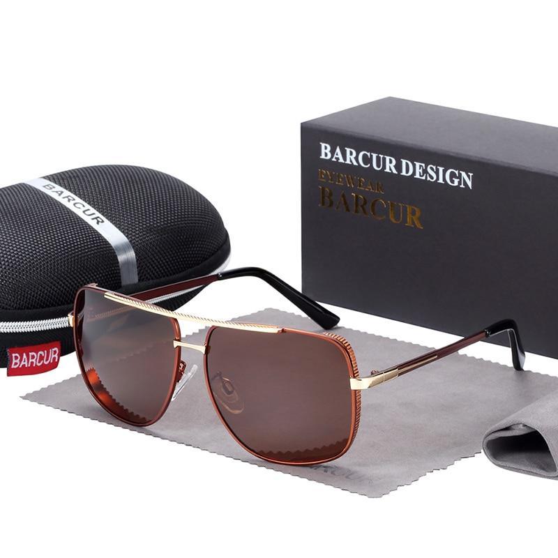 Lunettes de soleil carrées polarisées de luxe avec protection UV400