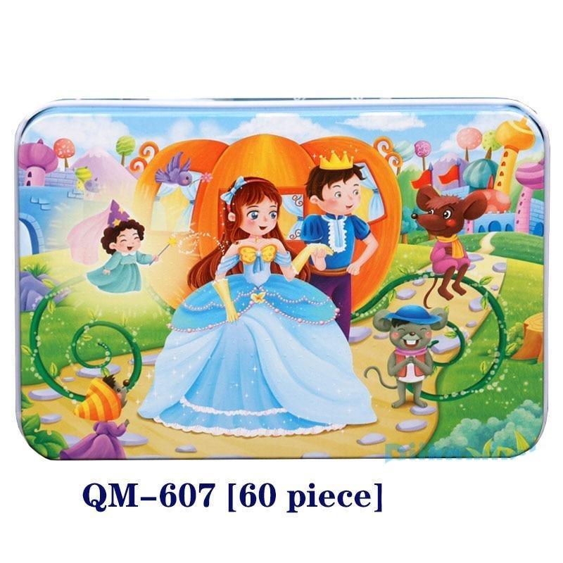 60-Piece Cartoon Animal Wooden Puzzle for Kids - Educational Fun Toy - Korvel