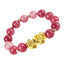 Obsidian Stone Beads Bracelet - Unisex Gold Black Pixiu Design