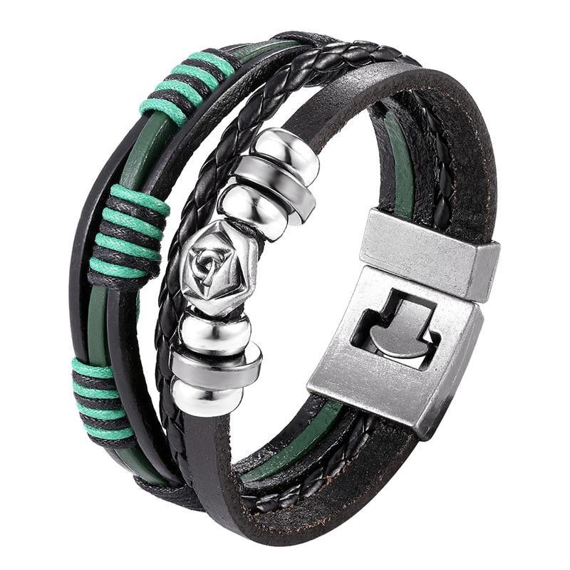 Bracelet en cuir tressé tendance pour hommes et femmes