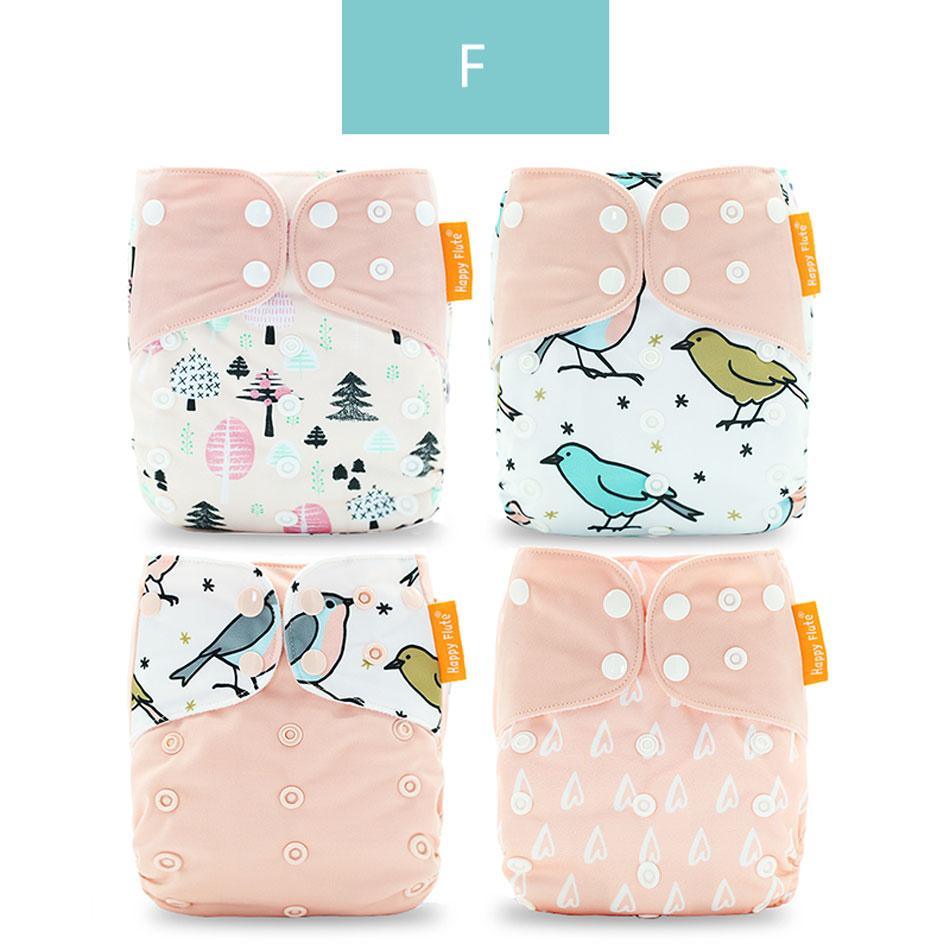 4PCS Eco-friendly Adjustable Cloth Diapers Set for Babies