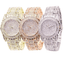 Montre Quartz Ronde de Luxe pour Femmes - Design Élégant en Or et Argent