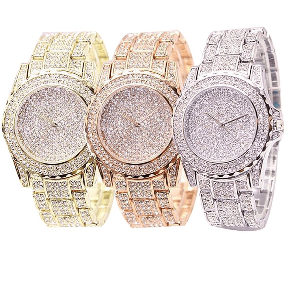 Montre Quartz Ronde de Luxe pour Femmes - Design Élégant en Or et Argent