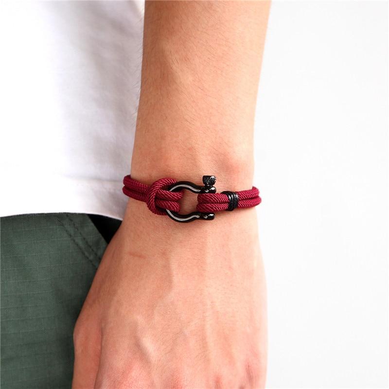 Bracelet en corde navy moderne et élégant pour hommes et femmes