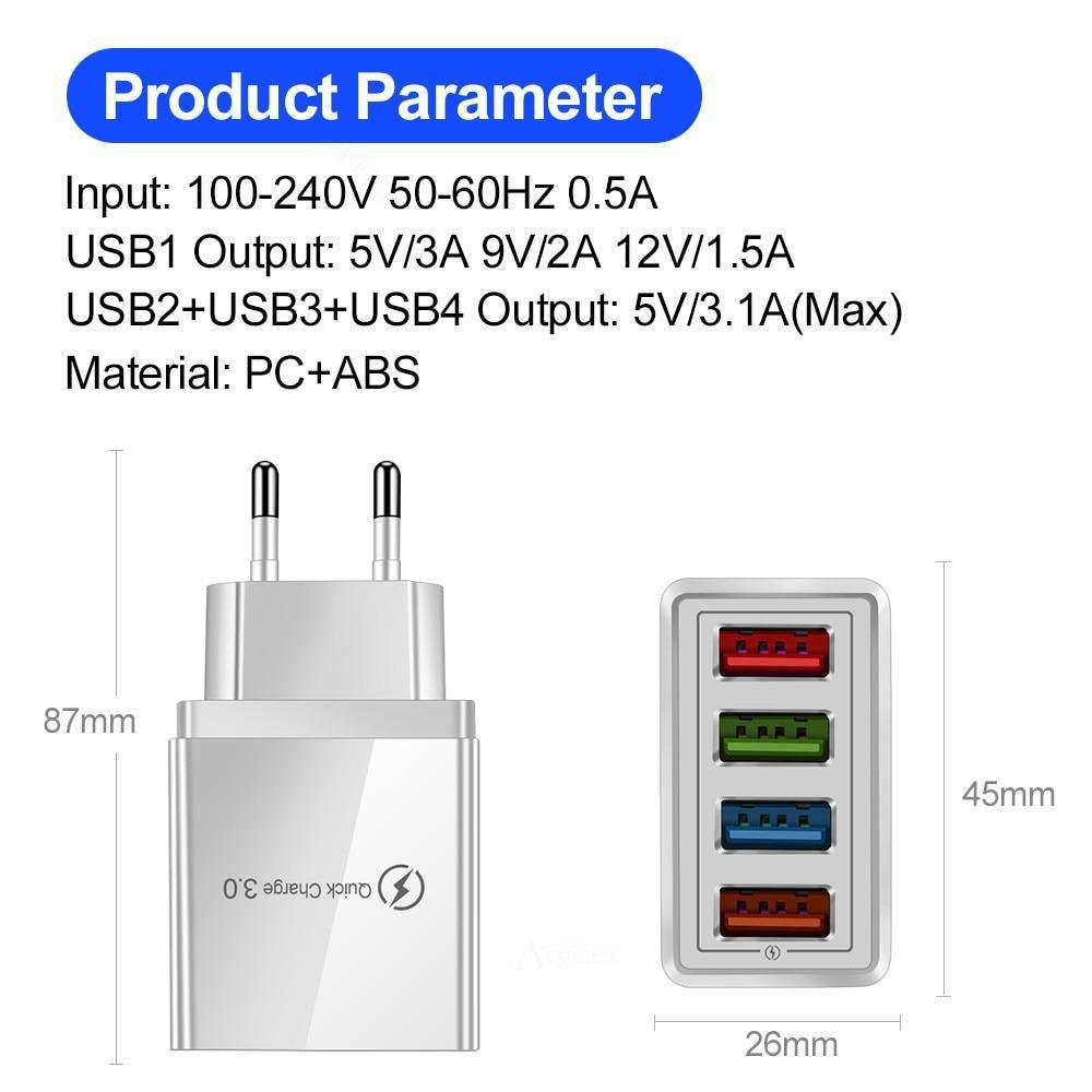 Quick Charge 3.0 USB Wall Charger for Phones and Tablets