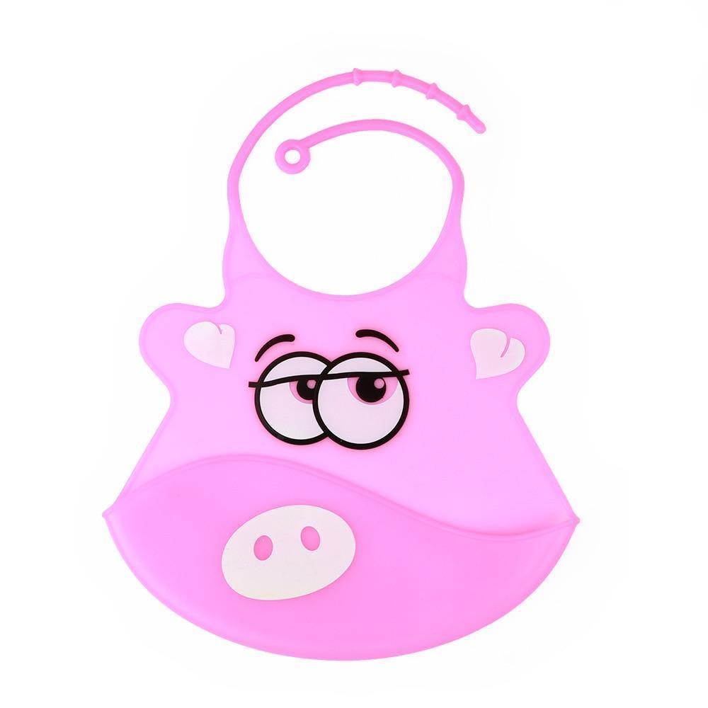 Bavoirs en silicone ajustables avec des designs de dessins animés amusants