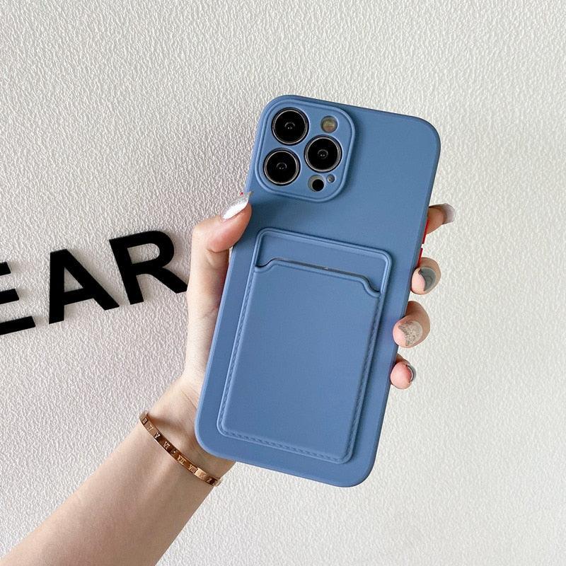 Soft Silicone Wallet Case for iPhone 14/13 Pro Max