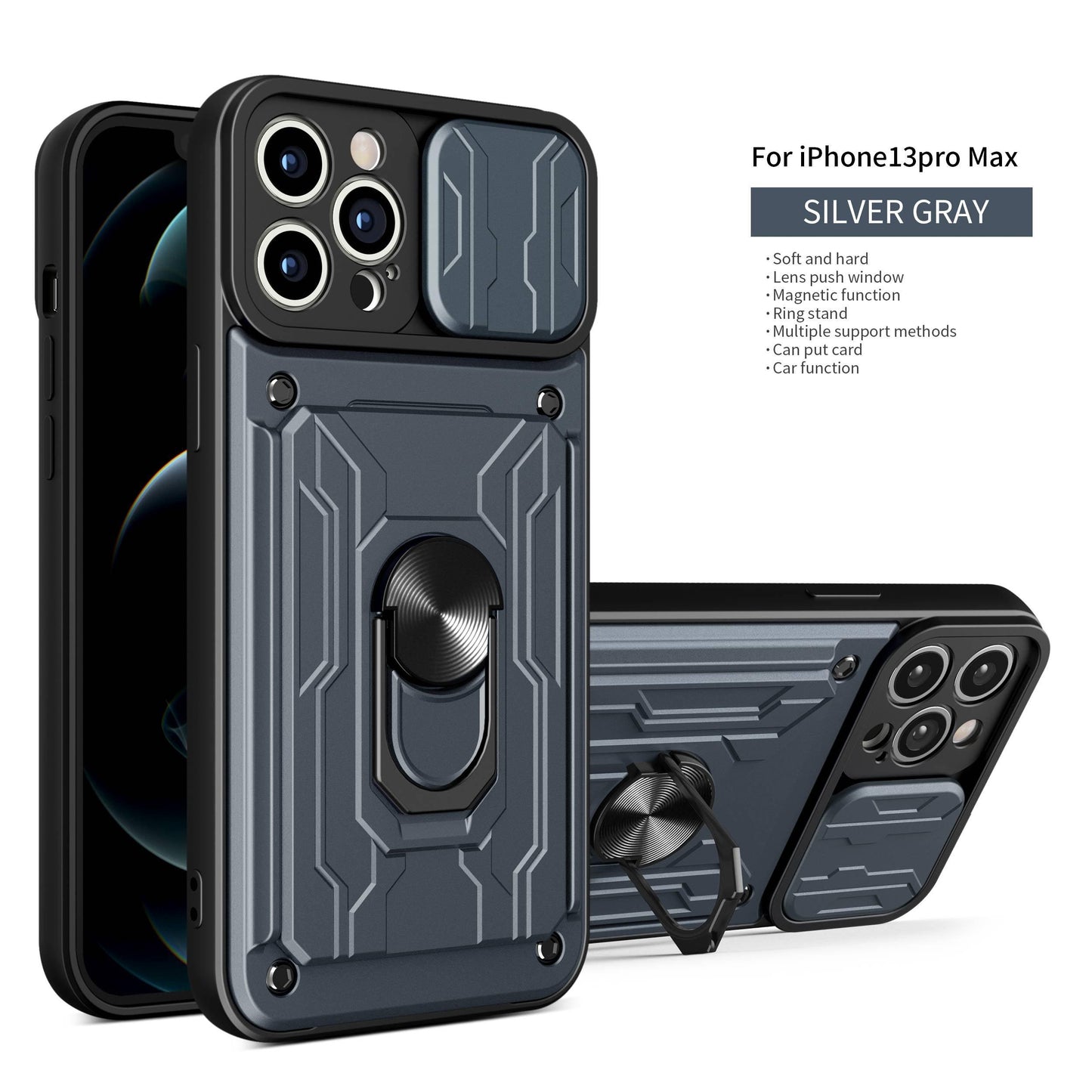 Heavy Duty Armor Case with Card Pocket for iPhone 11 Pro