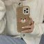 Funda de teléfono de oso marrón peludo y lindo para modelos de iPhone