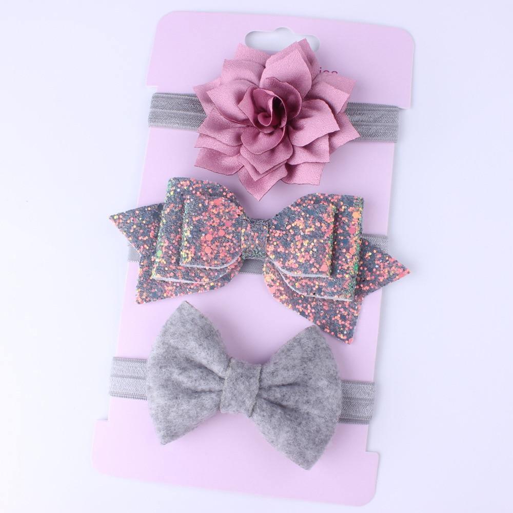 Chiffon Flower Headband Bow Set for Baby Girls