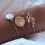 Elegant Gold Crystal Bracelet Set for Women - 5 Pieces