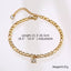 Pulsera de Tobillo Inicial A-Z de Cristal Mandotos para Mujeres - Eslabones Cubanos Dorados