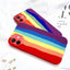 Funda de Silicona Arcoíris de Lujo para iPhone - Protección Premium