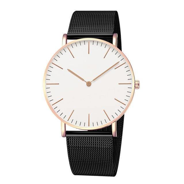 Montre en acier inoxydable ultra fine unisexe