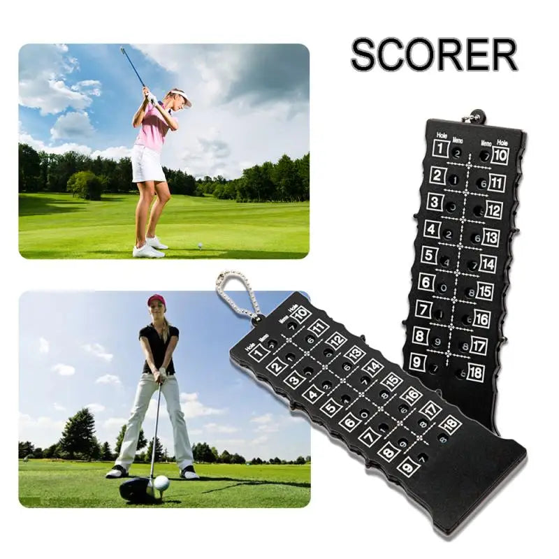 18 Holes Golf Stroke Counters Outdoor Golf Stroke Putt Score Card Score Counter With Key Chain Black - Korvel