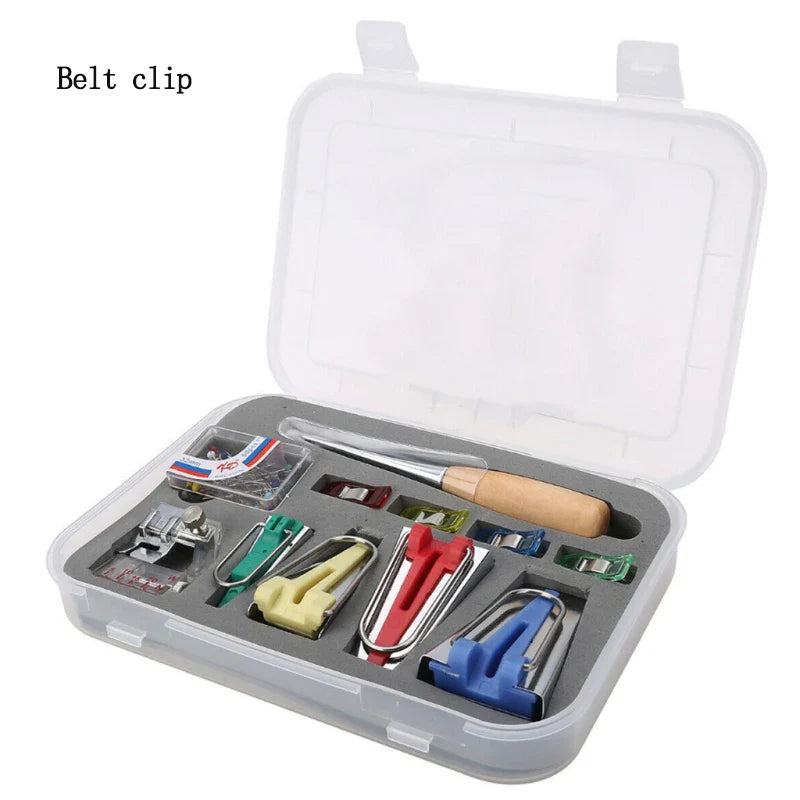 16pcs Household Electric Sewing Bias Tape Machine Kit Fabric Bias Binding Tape Suits DIY Sewing Tools - Korvel