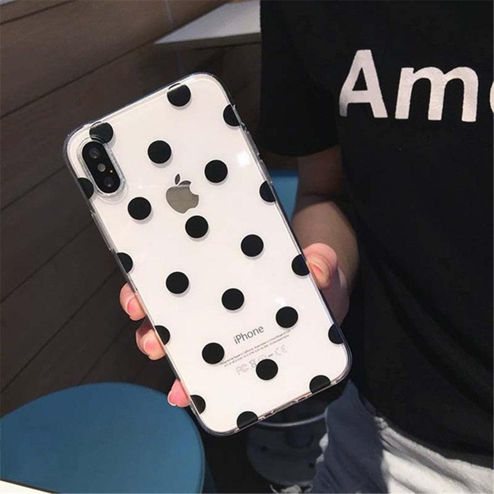 Premium Transparent Phone Case for iPhone - Little Dots Design