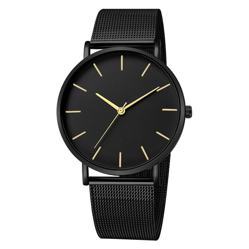 Montre décontractée à quartz pour homme STEVVEX avec bracelet en maille en acier inoxydable