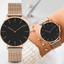 Montre en acier inoxydable ultra fine unisexe