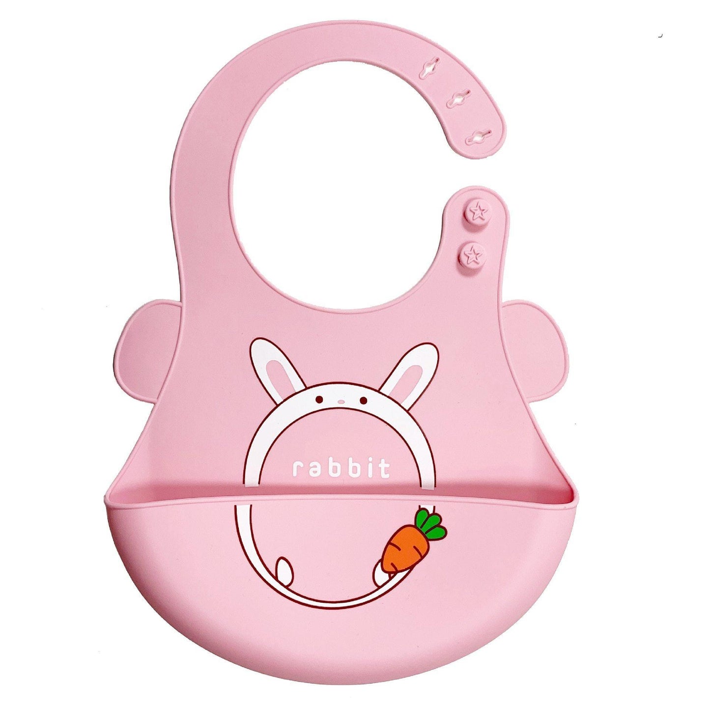 Bib de bebé de silicona ajustable con gran bolsillo - Impermeable y suave