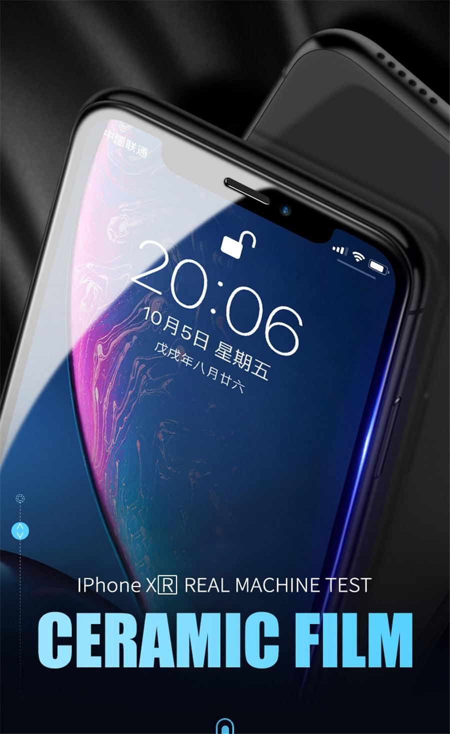 Protecteur d'écran en céramique pleine couverture premium pour iPhone